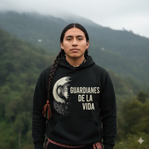 otavaleña Hoodie Negro de algodón orgánico unisex